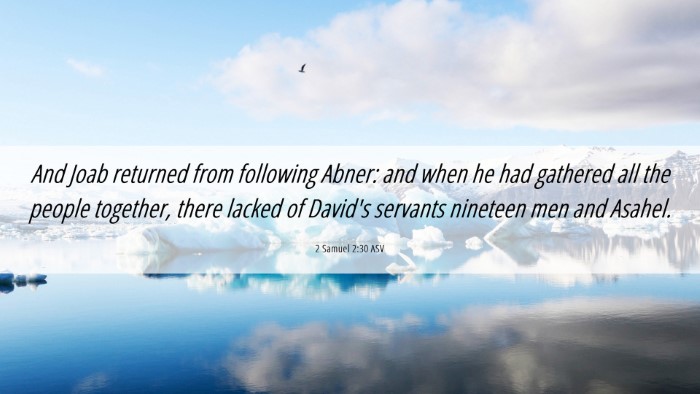 Picture 06 - 2 Samuel 2:30 ASV Desktop Wallpaper - And Joab returned from following Abner: and when - Desktop Bible Verse Wallpaper