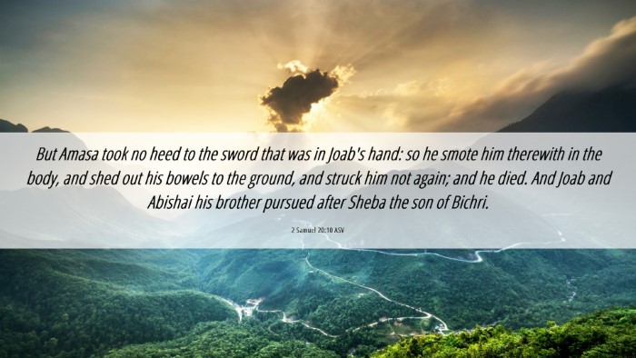 Picture 06 - 2 Samuel 20:10 ASV Desktop Wallpaper - But Amasa took no heed to the sword that was in - Desktop Bible Verse Wallpaper