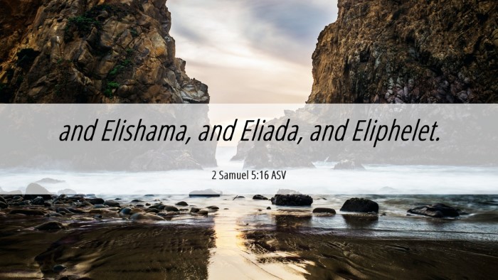 Picture 06 - 2 Samuel 5:16 ASV Desktop Wallpaper - and Elishama, and Eliada, and - Desktop Bible Verse Wallpaper