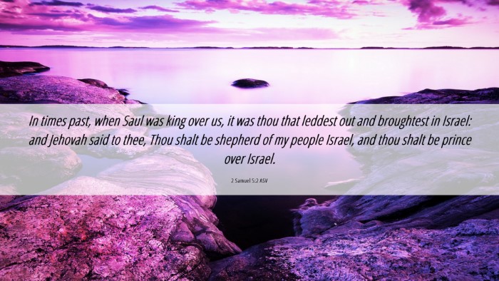 Picture 06 - 2 Samuel 5:2 ASV Desktop Wallpaper - In times past, when Saul was king over us, it was - Desktop Bible Verse Wallpaper
