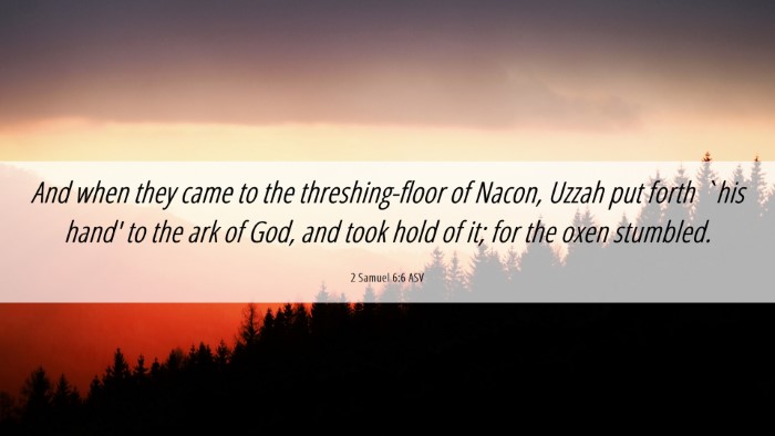 Picture 06 - 2 Samuel 6:6 ASV Desktop Wallpaper - And when they came to the threshing-floor of - Desktop Bible Verse Wallpaper