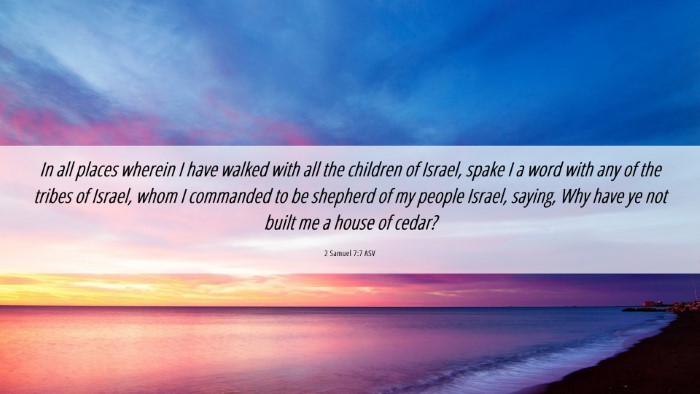 Picture 06 - 2 Samuel 7:7 ASV Desktop Wallpaper - In all places wherein I have walked with all the - Desktop Bible Verse Wallpaper