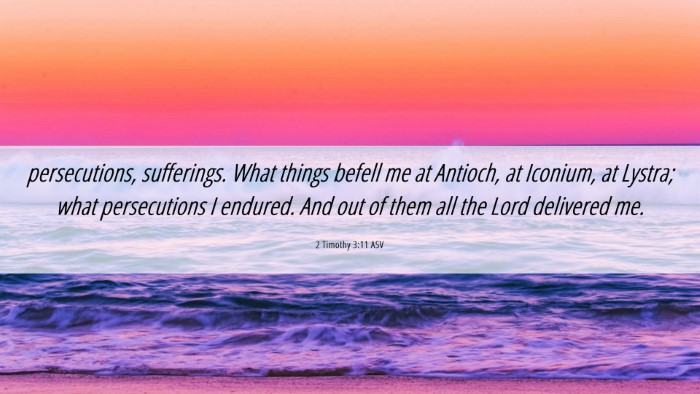 Picture 06 - 2 Timothy 3:11 ASV Desktop Wallpaper - persecutions, sufferings. What things befell me - Desktop Bible Verse Wallpaper