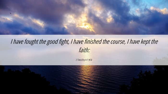 Picture 06 - 2 Timothy 4:7 ASV Desktop Wallpaper - I have fought the good fight, I have finished the - Desktop Bible Verse Wallpaper