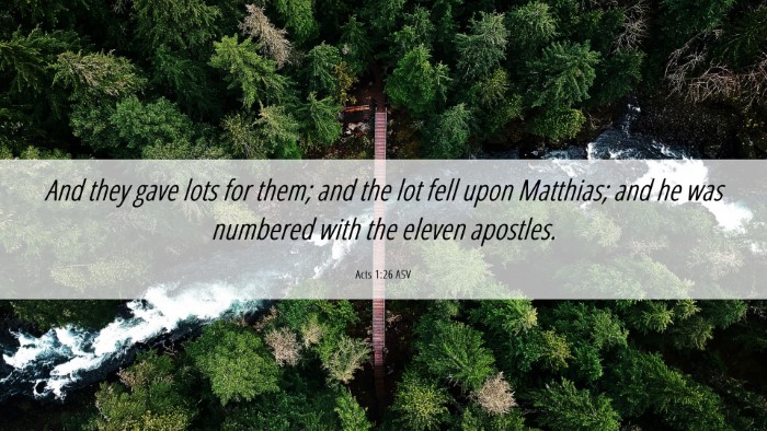 Picture 06 - Acts 1:26 ASV Desktop Wallpaper - And they gave lots for them; and the lot fell - Desktop Bible Verse Wallpaper