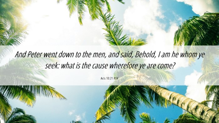 Picture 06 - Acts 10:21 ASV Desktop Wallpaper - And Peter went down to the men, and said, Behold, - Desktop Bible Verse Wallpaper