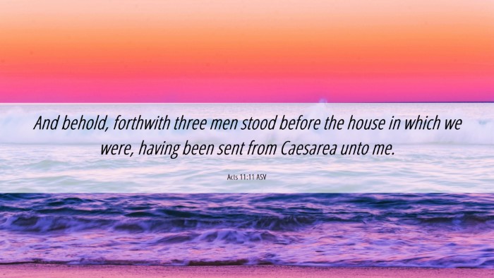 Picture 06 - Acts 11:11 ASV Desktop Wallpaper - And behold, forthwith three men stood before the - Desktop Bible Verse Wallpaper