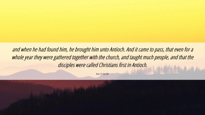 Picture 06 - Acts 11:26 ASV Desktop Wallpaper - and when he had found him, he brought him unto - Desktop Bible Verse Wallpaper