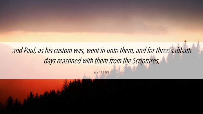 Picture 06 - Acts 17:2 ASV Desktop Wallpaper - and Paul, as his custom was, went in unto them, - Desktop Bible Verse Wallpaper