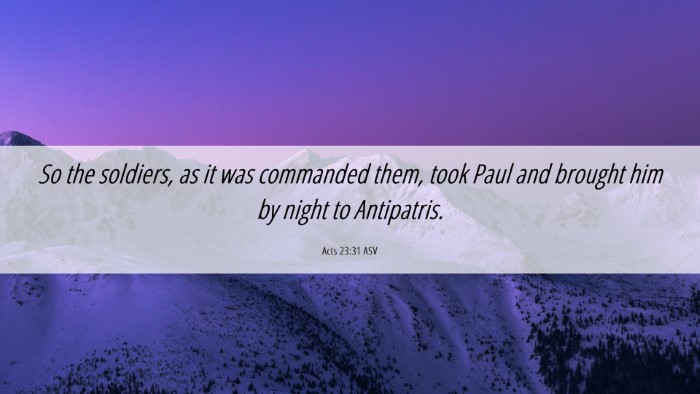 Picture 06 - Acts 23:31 ASV Desktop Wallpaper - So the soldiers, as it was commanded them, took - Desktop Bible Verse Wallpaper
