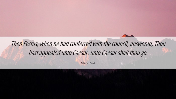Picture 06 - Acts 25:12 ASV Desktop Wallpaper - Then Festus, when he had conferred with the - Desktop Bible Verse Wallpaper