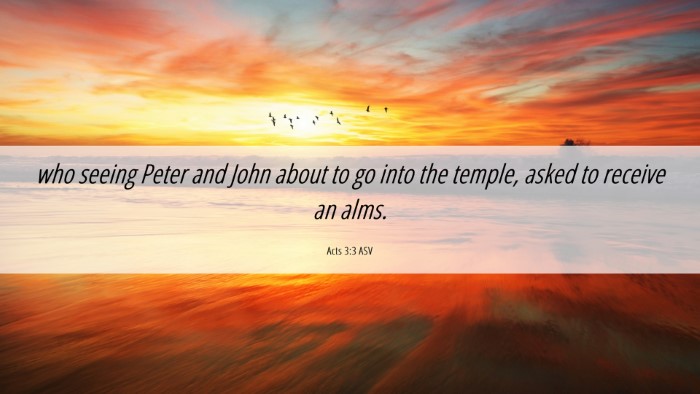 Picture 06 - Acts 3:3 ASV Desktop Wallpaper - who seeing Peter and John about to go into the - Desktop Bible Verse Wallpaper