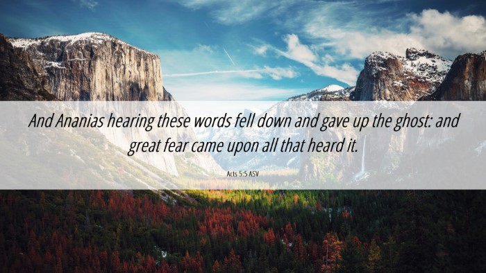 Picture 06 - Acts 5:5 ASV Desktop Wallpaper - And Ananias hearing these words fell down and - Desktop Bible Verse Wallpaper