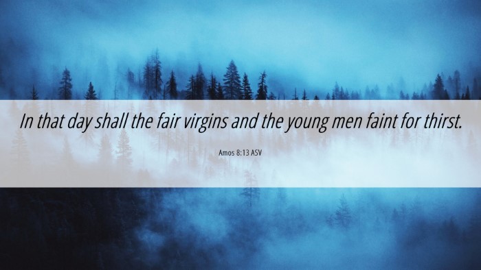 Picture 06 - Amos 8:13 ASV Desktop Wallpaper - In that day shall the fair virgins and the young - Desktop Bible Verse Wallpaper