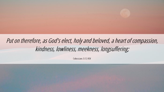 Picture 06 - Colossians 3:12 ASV Desktop Wallpaper - Put on therefore, as God's elect, holy and - Desktop Bible Verse Wallpaper