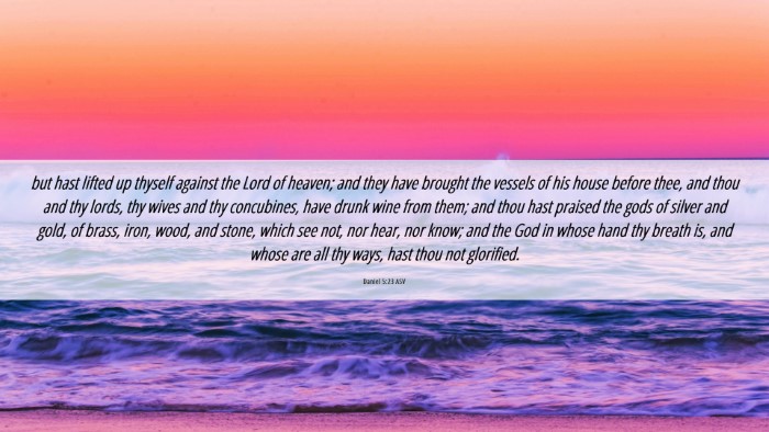 Picture 06 - Daniel 5:23 ASV Desktop Wallpaper - but hast lifted up thyself against the Lord of - Desktop Bible Verse Wallpaper