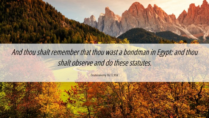 Picture 06 - Deuteronomy 16:12 ASV Desktop Wallpaper - And thou shalt remember that thou wast a bondman - Desktop Bible Verse Wallpaper