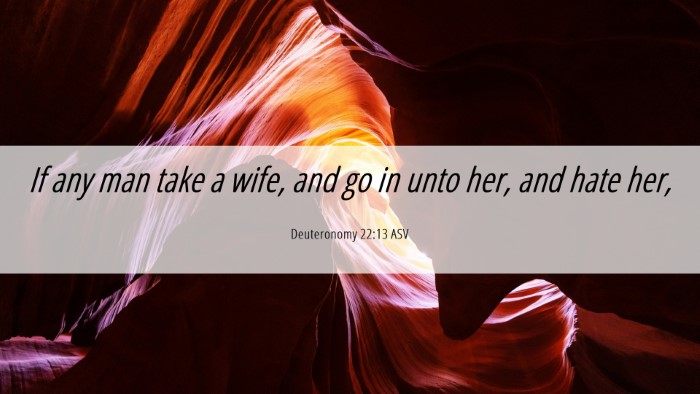 Picture 06 - Deuteronomy 22:13 ASV Desktop Wallpaper - If any man take a wife, and go in unto her, and - Desktop Bible Verse Wallpaper