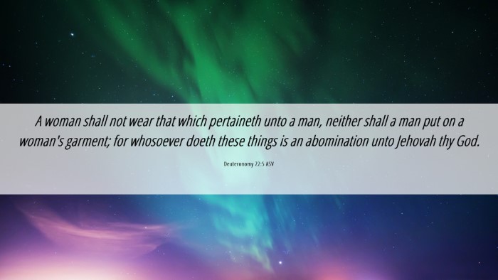 Picture 06 - Deuteronomy 22:5 ASV Desktop Wallpaper - A woman shall not wear that which pertaineth unto - Desktop Bible Verse Wallpaper