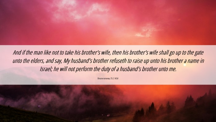 Picture 06 - Deuteronomy 25:7 ASV Desktop Wallpaper - And if the man like not to take his brother's - Desktop Bible Verse Wallpaper
