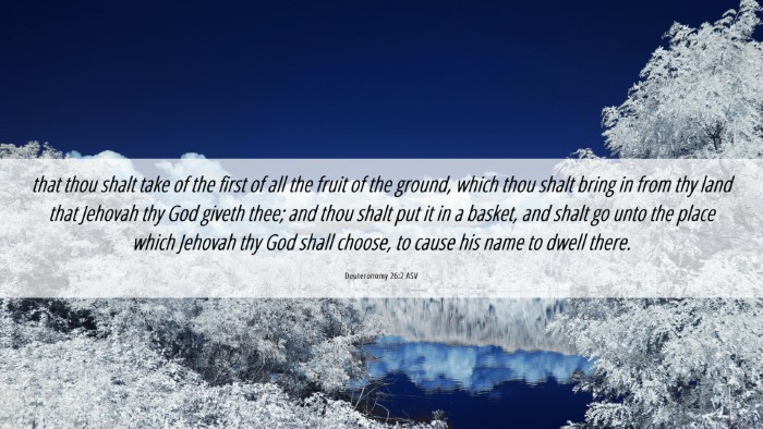 Picture 06 - Deuteronomy 26:2 ASV Desktop Wallpaper - that thou shalt take of the first of all the - Desktop Bible Verse Wallpaper