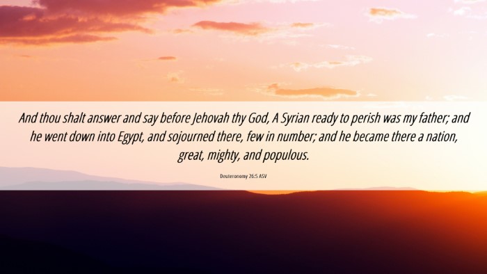 Picture 06 - Deuteronomy 26:5 ASV Desktop Wallpaper - And thou shalt answer and say before Jehovah thy - Desktop Bible Verse Wallpaper