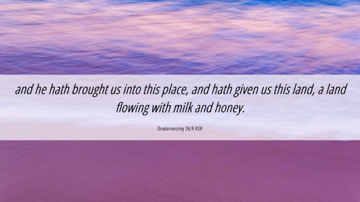 Picture 06 - Deuteronomy 26:9 ASV Desktop Wallpaper - and he hath brought us into this place, and hath - Desktop Bible Verse Wallpaper