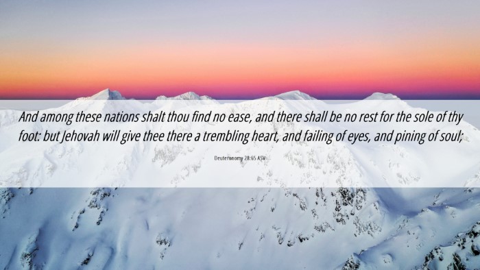 Picture 06 - Deuteronomy 28:65 ASV Desktop Wallpaper - And among these nations shalt thou find no ease, - Desktop Bible Verse Wallpaper