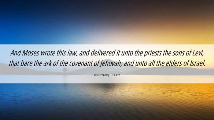 Picture 06 - Deuteronomy 31:9 ASV Desktop Wallpaper - And Moses wrote this law, and delivered it unto - Desktop Bible Verse Wallpaper