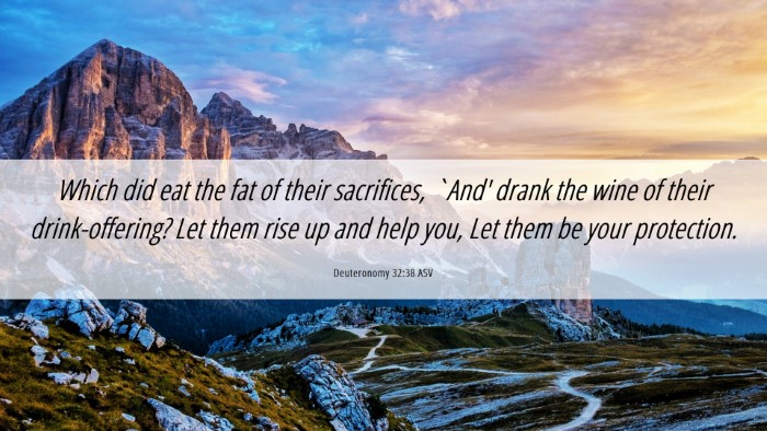 Picture 06 - Deuteronomy 32:38 ASV Desktop Wallpaper - Which did eat the fat of their sacrifices, `And' - Desktop Bible Verse Wallpaper