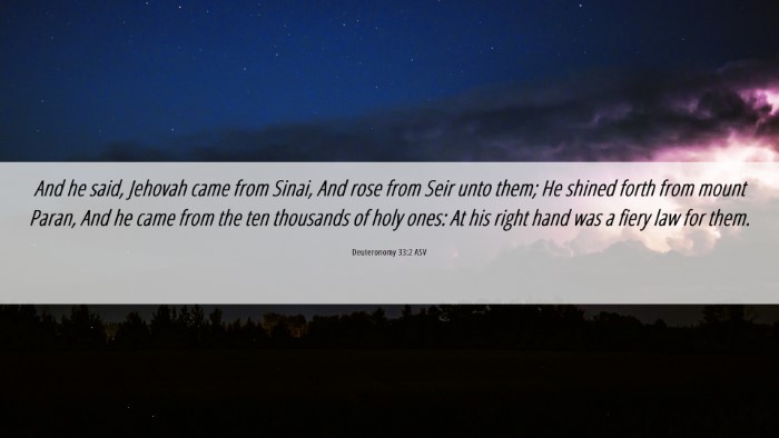 Picture 06 - Deuteronomy 33:2 ASV Desktop Wallpaper - And he said, Jehovah came from Sinai, And rose - Desktop Bible Verse Wallpaper