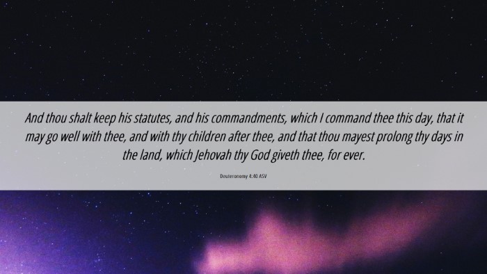 Picture 06 - Deuteronomy 4:40 ASV Desktop Wallpaper - And thou shalt keep his statutes, and his - Desktop Bible Verse Wallpaper
