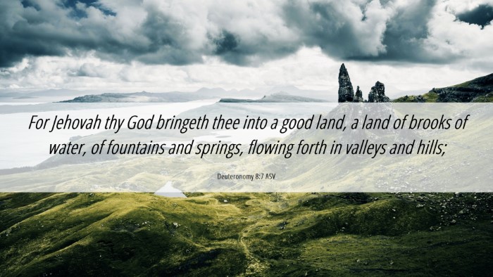 Picture 06 - Deuteronomy 8:7 ASV Desktop Wallpaper - For Jehovah thy God bringeth thee into a good - Desktop Bible Verse Wallpaper