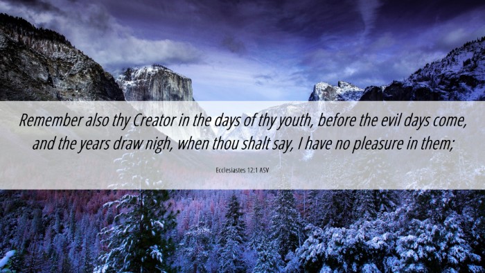 Picture 06 - Ecclesiastes 12:1 ASV Desktop Wallpaper - Remember also thy Creator in the days of thy - Desktop Bible Verse Wallpaper
