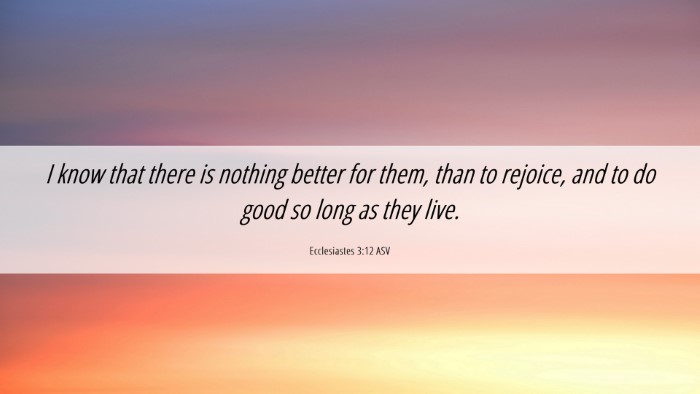 Picture 06 - Ecclesiastes 3:12 ASV Desktop Wallpaper - I know that there is nothing better for them, - Desktop Bible Verse Wallpaper