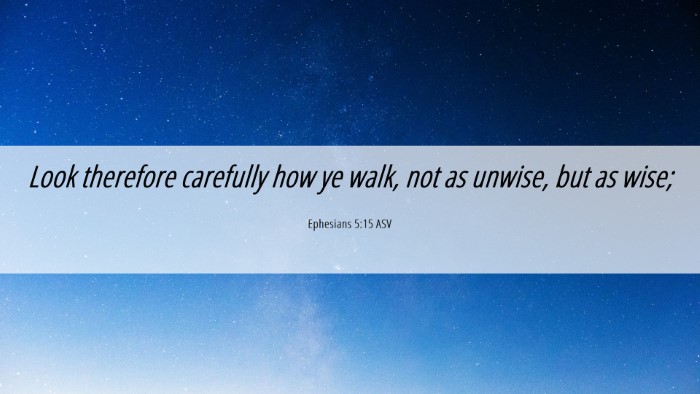 Picture 06 - Ephesians 5:15 ASV Desktop Wallpaper - Look therefore carefully how ye walk, not as - Desktop Bible Verse Wallpaper