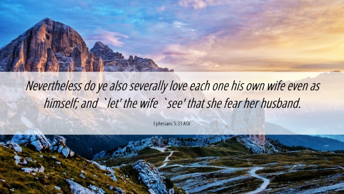 Picture 06 - Ephesians 5:33 ASV Desktop Wallpaper - Nevertheless do ye also severally love each one - Desktop Bible Verse Wallpaper