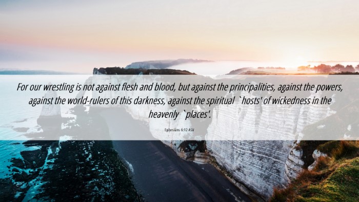Picture 06 - Ephesians 6:12 ASV Desktop Wallpaper - For our wrestling is not against flesh and blood, - Desktop Bible Verse Wallpaper