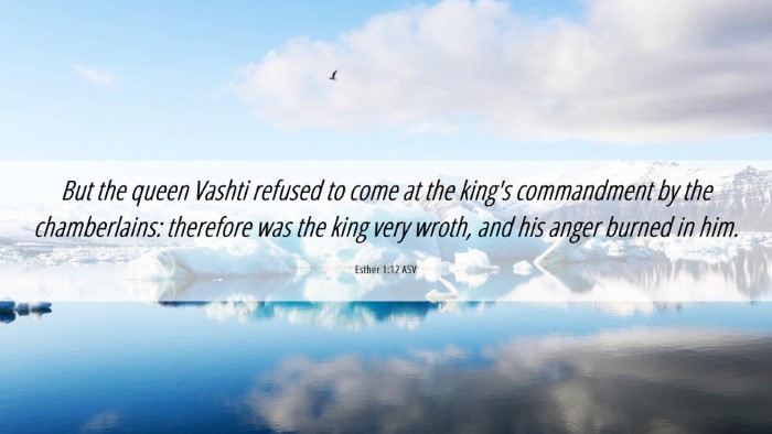 Picture 06 - Esther 1:12 ASV Desktop Wallpaper - But the queen Vashti refused to come at the - Desktop Bible Verse Wallpaper
