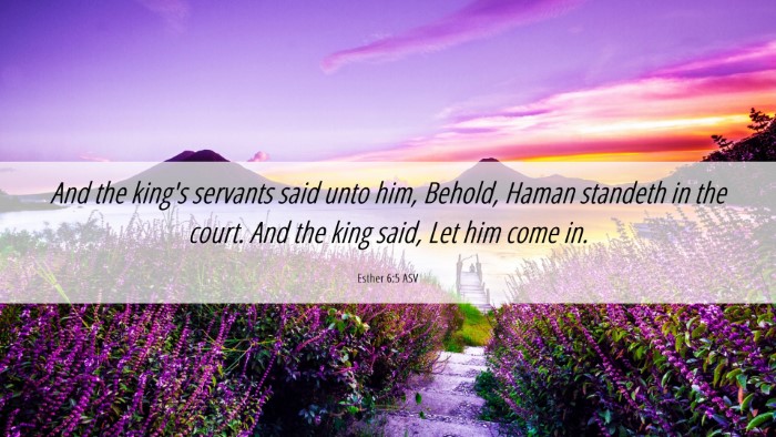Picture 06 - Esther 6:5 ASV Desktop Wallpaper - And the king's servants said unto him, Behold, - Desktop Bible Verse Wallpaper
