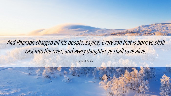 Picture 06 - Exodus 1:22 ASV Desktop Wallpaper - And Pharaoh charged all his people, saying, Every - Desktop Bible Verse Wallpaper