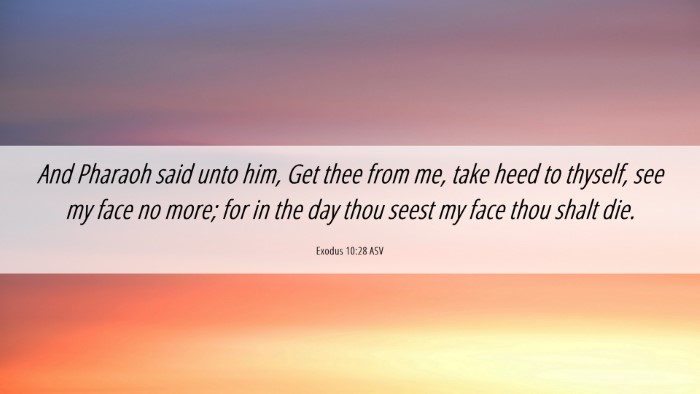 Picture 06 - Exodus 10:28 ASV Desktop Wallpaper - And Pharaoh said unto him, Get thee from me, take - Desktop Bible Verse Wallpaper