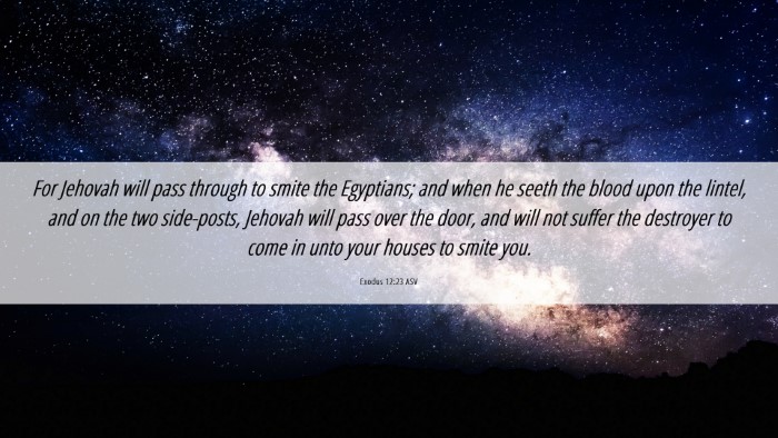 Picture 06 - Exodus 12:23 ASV Desktop Wallpaper - For Jehovah will pass through to smite the - Desktop Bible Verse Wallpaper