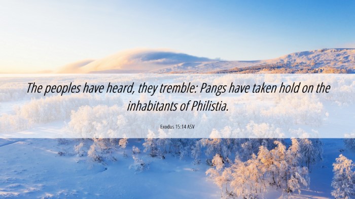 Picture 06 - Exodus 15:14 ASV Desktop Wallpaper - The peoples have heard, they tremble: Pangs have - Desktop Bible Verse Wallpaper