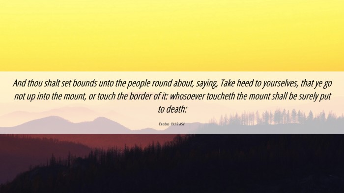 Picture 06 - Exodus 19:12 ASV Desktop Wallpaper - And thou shalt set bounds unto the people round - Desktop Bible Verse Wallpaper