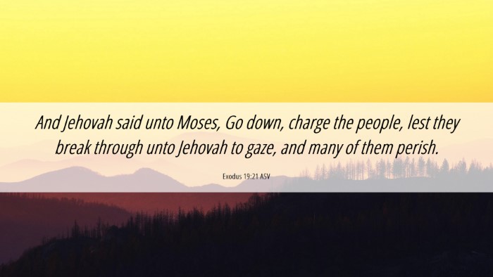 Picture 06 - Exodus 19:21 ASV Desktop Wallpaper - And Jehovah said unto Moses, Go down, charge the - Desktop Bible Verse Wallpaper