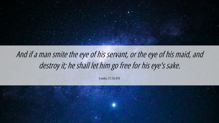Picture 06 - Exodus 21:26 ASV Desktop Wallpaper - And if a man smite the eye of his servant, or the - Desktop Bible Verse Wallpaper