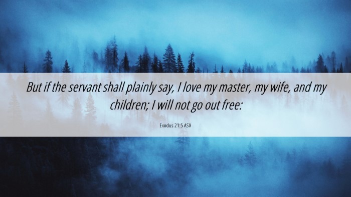 Picture 06 - Exodus 21:5 ASV Desktop Wallpaper - But if the servant shall plainly say, I love my - Desktop Bible Verse Wallpaper