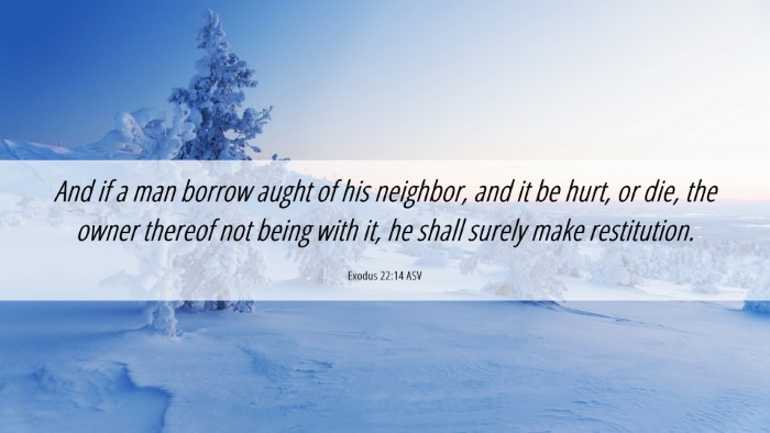 Picture 06 - Exodus 22:14 ASV Desktop Wallpaper - And if a man borrow aught of his neighbor, and it - Desktop Bible Verse Wallpaper