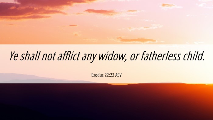Picture 06 - Exodus 22:22 ASV Desktop Wallpaper - Ye shall not afflict any widow, or fatherless - Desktop Bible Verse Wallpaper